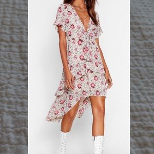 Nasty Gal High Low Floral Dress